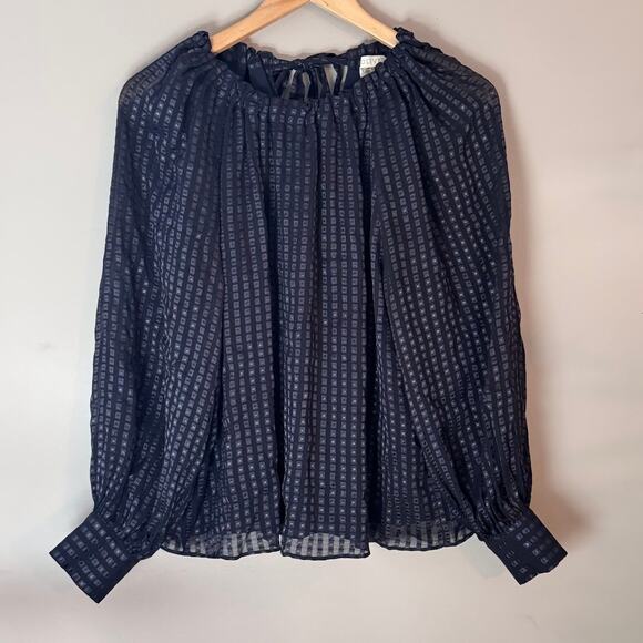 Marie Oliver Jenna Blouse Silk Tie Back Long Sleeve Top Size XS - Picture 1 of 5